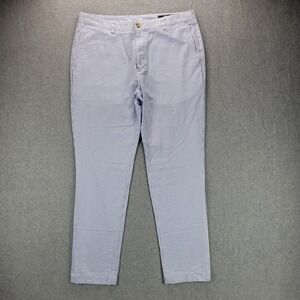Vineyard Vines Pants Mens 36x32 Blue White Slim Fit Breaker Seersucker Stretch